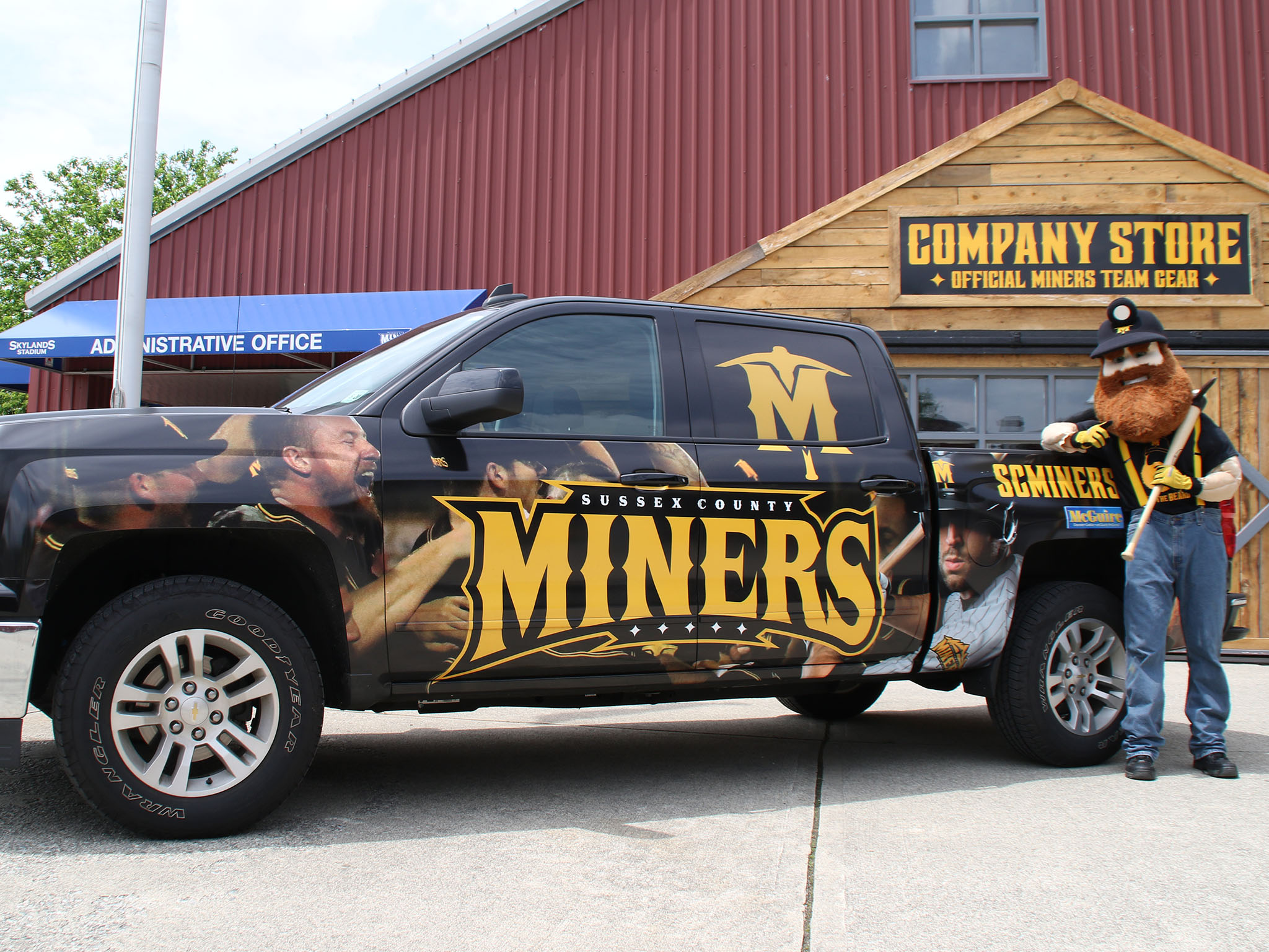 Custom truck wrap design for the Sussex County Miners professional baseball team. Design incorporates the…