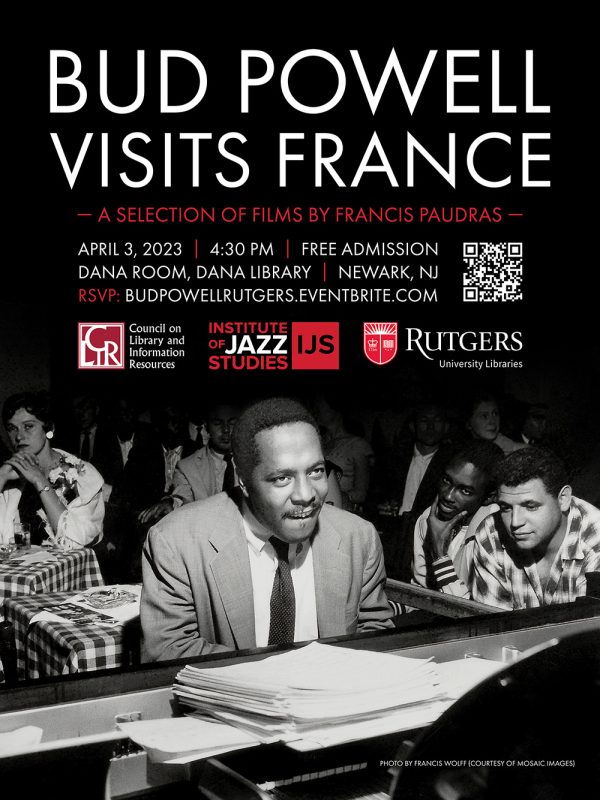 Bud Powell Visits France film screening poster.